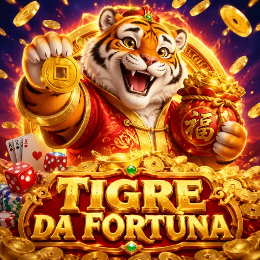 Tela do slot Fortune Tiger com símbolos dourados e multiplicadores