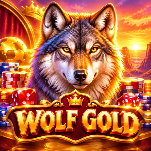 Slot Wolf Gold com lobo selvagem na pradaria